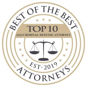 Insignia de lo mejor de los mejores abogados de defensa criminal 2020